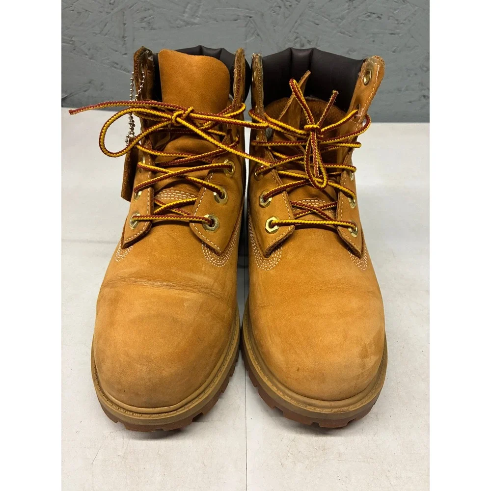 Timberland 6 Inch Premium Waterproof Boots Youth 3.5 Wheat Nubuck Leather